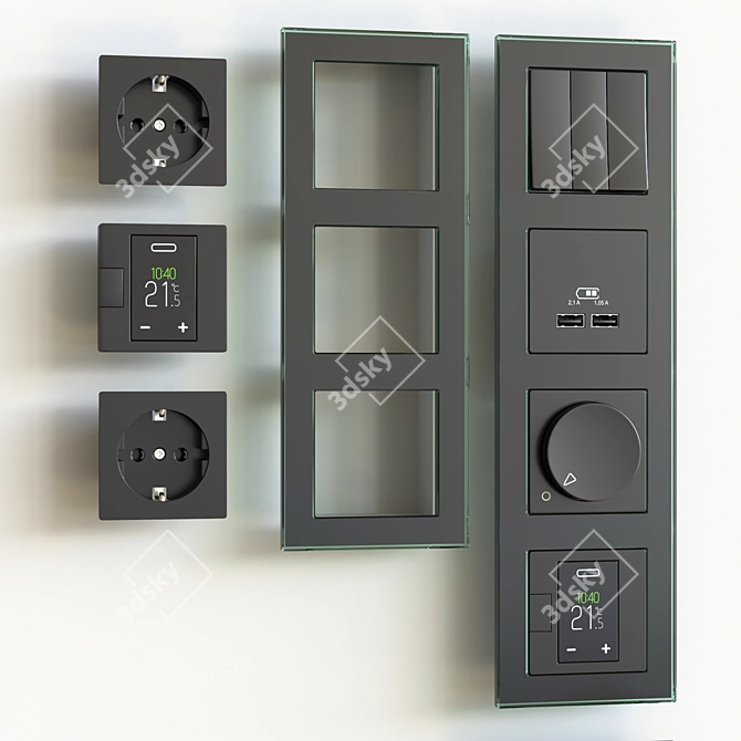 Schneider Exxact Solid Wall Switches & Sockets 3D model image 4