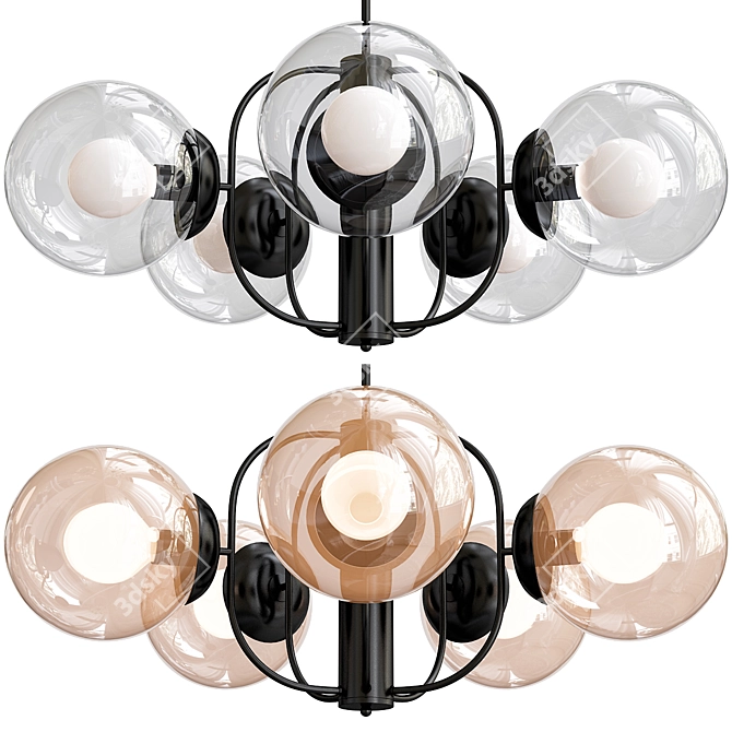 Industrial Loft Style Chandelier 3D model image 1