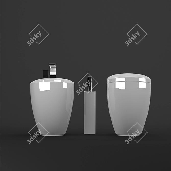 Luxury Bathroom Set: Toilet & Bidet 3D model image 3