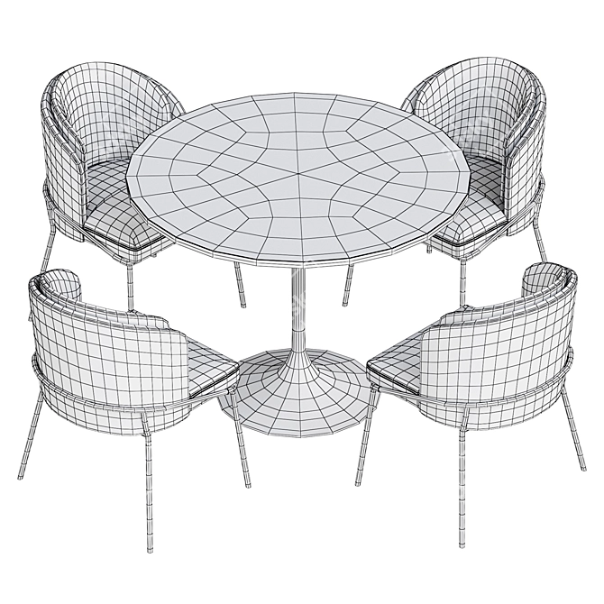 MInotti Fill Noir Chair Set 3D model image 6