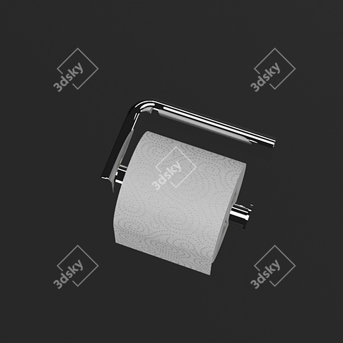 Sleek Chrome Toilet Paper Holder 3D model image 4