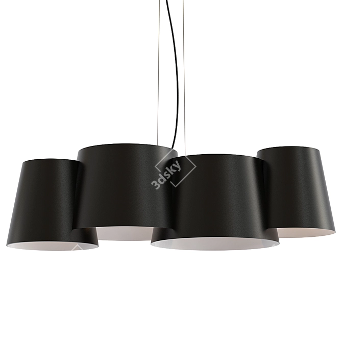 Modern Linear Pendant Light: Melting Pot 115 3D model image 1