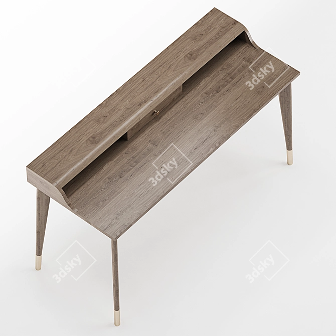 Rustic Woodworking Table 3D model image 3