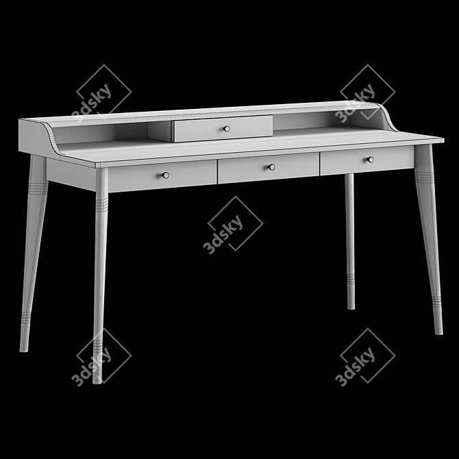 Rustic Woodworking Table 3D model image 4
