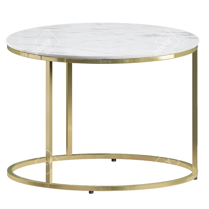 Elegant Round White Marble Table 3D model image 3