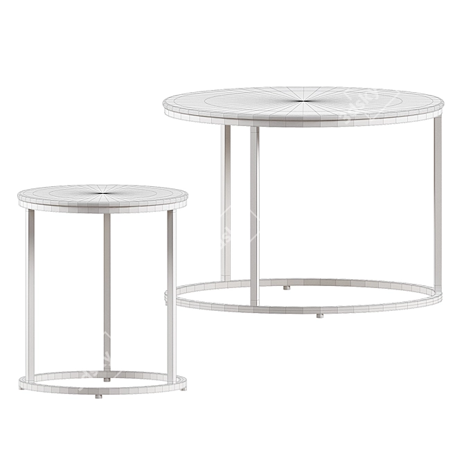 Elegant Round White Marble Table 3D model image 4