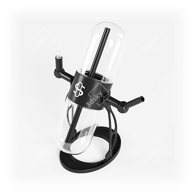 360° Kinetic Glass Gravity Hookah 3D model image 2