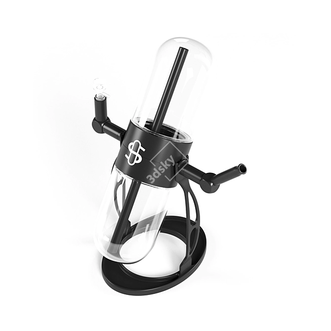 360° Kinetic Glass Gravity Hookah 3D model image 10