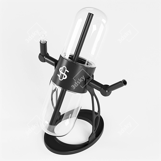 360° Kinetic Glass Gravity Hookah 3D model image 17