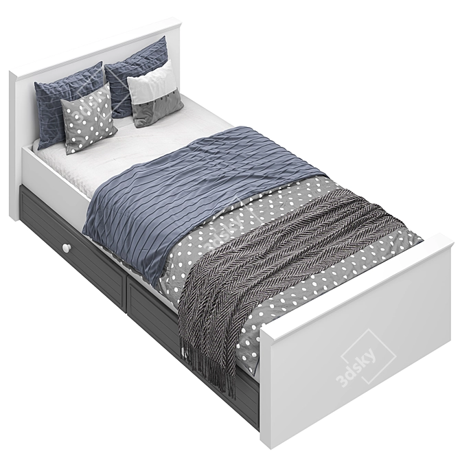 Archive Bed 03: Dual Color Options 3D model image 2