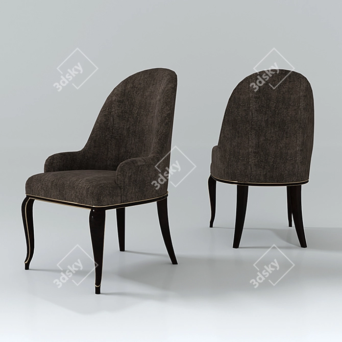 Elegant Dining Armchair 3D model image 1