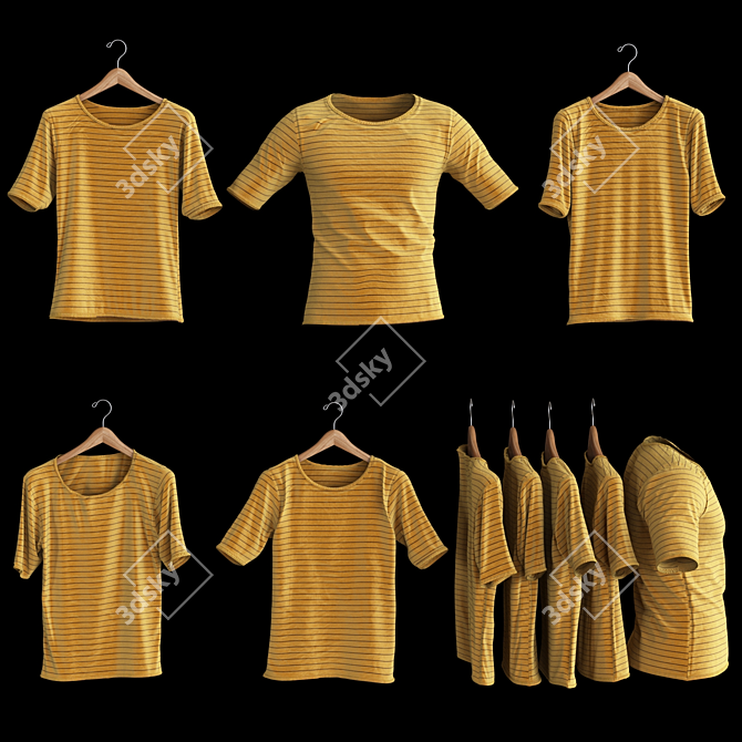 5-Piece T-Shirt Set: Versatile & High-Quality 3D model image 3