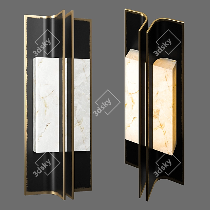 Elegant Pouenat Wall Lamp 3D model image 1