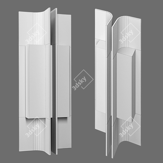 Elegant Pouenat Wall Lamp 3D model image 2