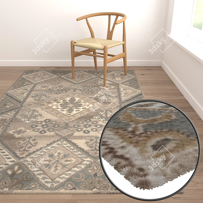 High-Quality Carpets Set 3D model image 5