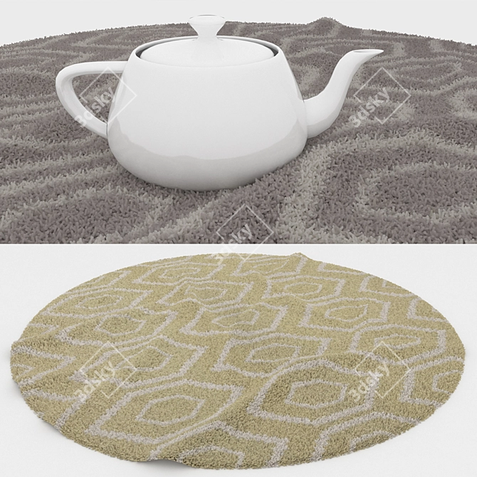 Round Carpet Set: Versatile 6-Piece Collection 3D model image 3