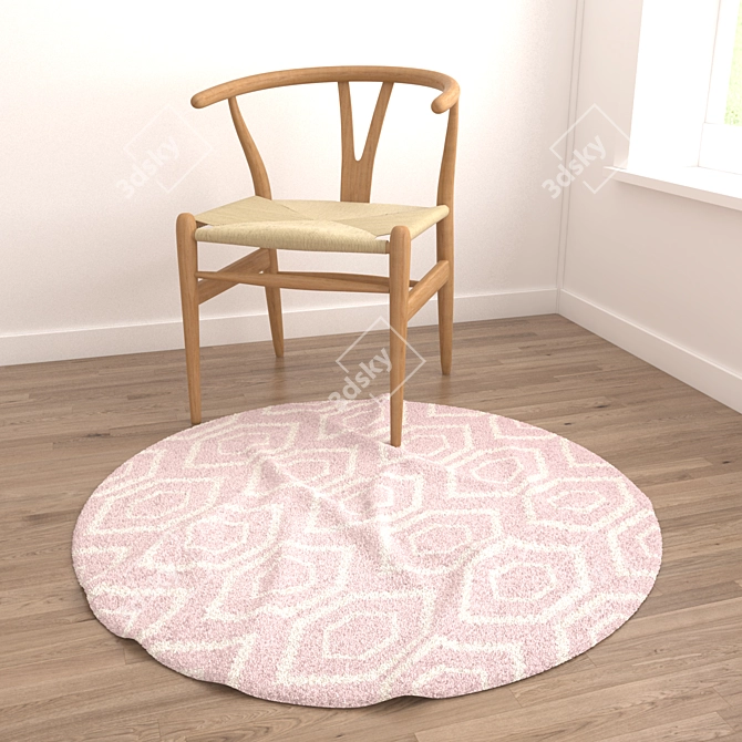 Round Carpet Set: Versatile 6-Piece Collection 3D model image 4