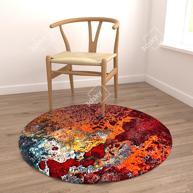 Round Carpet Set: Versatile and High-Quality 3D model image 4