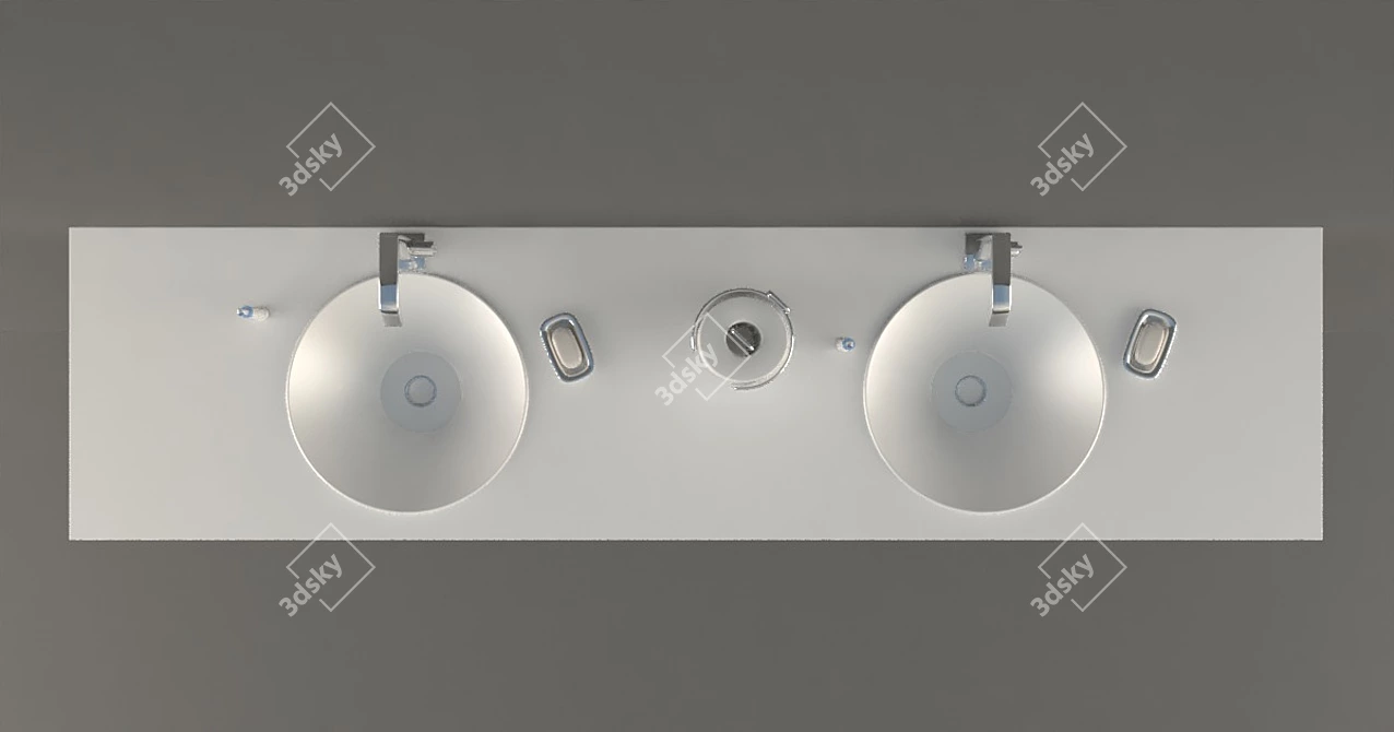 Sleek Modern Washbasin 3D model image 4