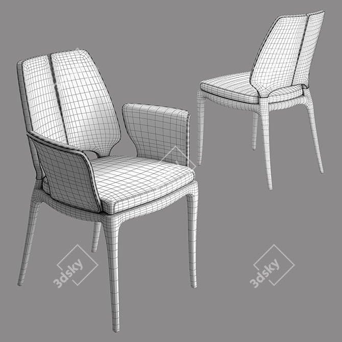 Contour Leather Chair 3D model image 3