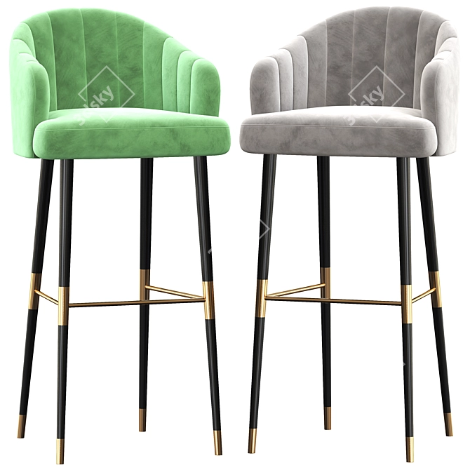 Stylish Ellis Bar Chair 3D model image 2