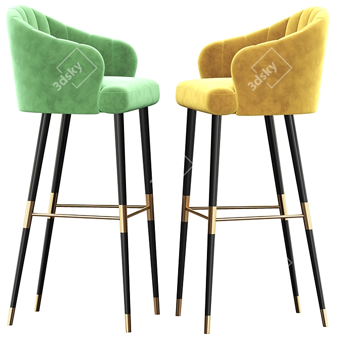 Stylish Ellis Bar Chair 3D model image 3