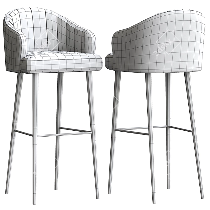 Stylish Ellis Bar Chair 3D model image 4