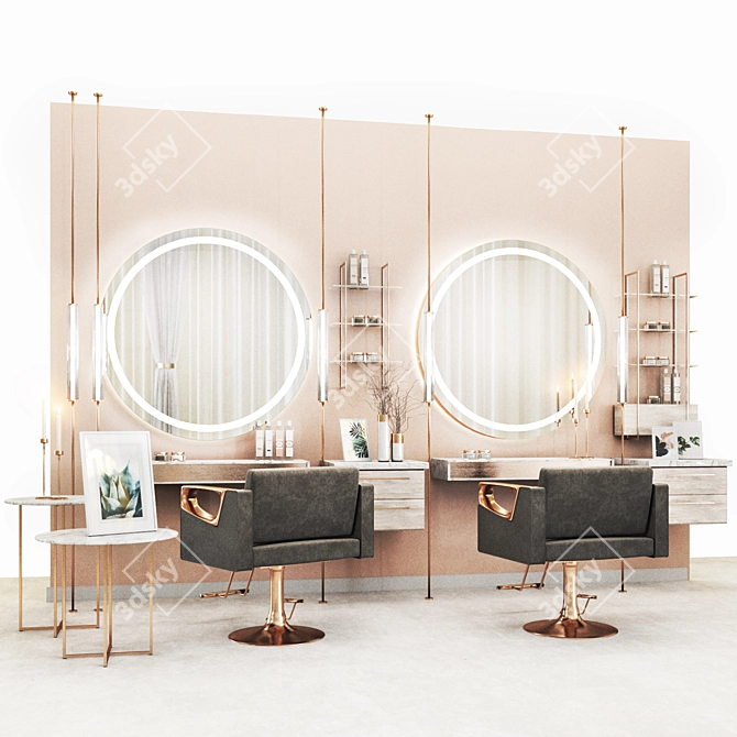 Elegant Salon Interiors 3D model image 3