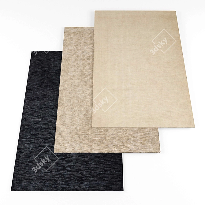 Versatile Rug Collection: 6 Textured Designs 3D model image 1