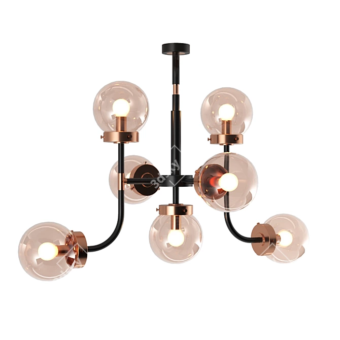 Elegant Alfa Gold Pendant Lamp 3D model image 3