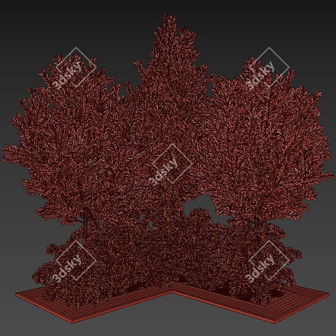 Garden Oasis Bush and Tree Set 3D model image 4