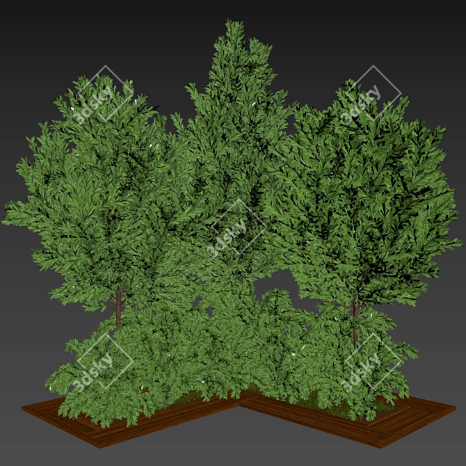 Garden Oasis Bush and Tree Set 3D model image 5