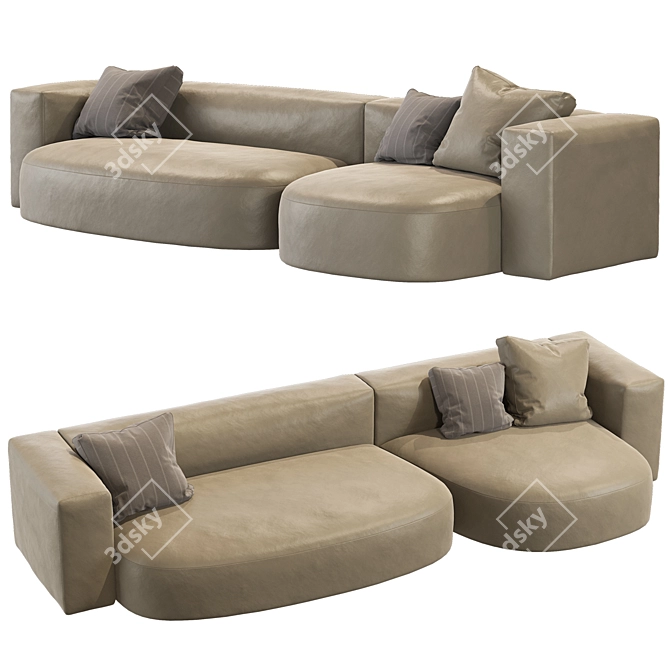 Elegant Litos Sofa, Designed by Studio Sebastian Herkner 3D model image 1