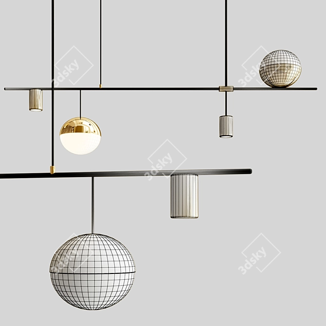 Geometric Ambient Pendant Light 3D model image 2