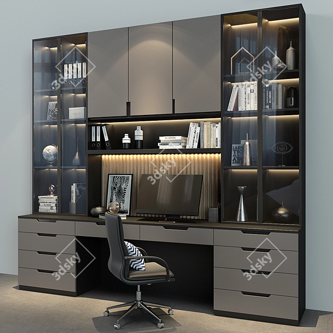 Modern Rustic Cabinet Furniture 3D model image 2