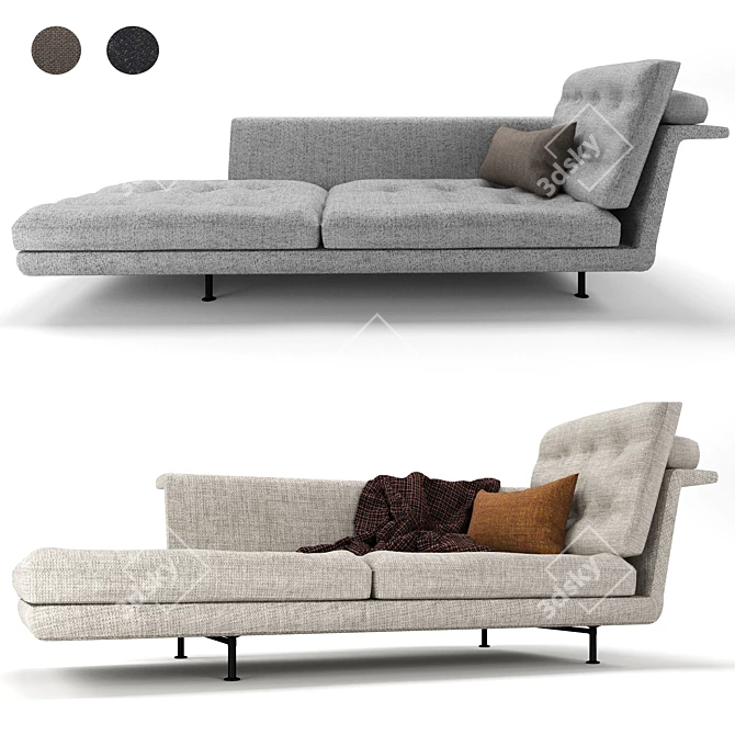 Vitra Grand Sofa with Chaise Longue 3D model image 1