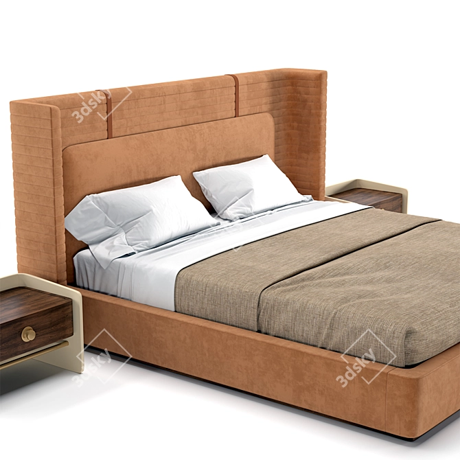 MezzoCollection Bed PERRY: Sleek and Stylish Comfort 3D model image 2