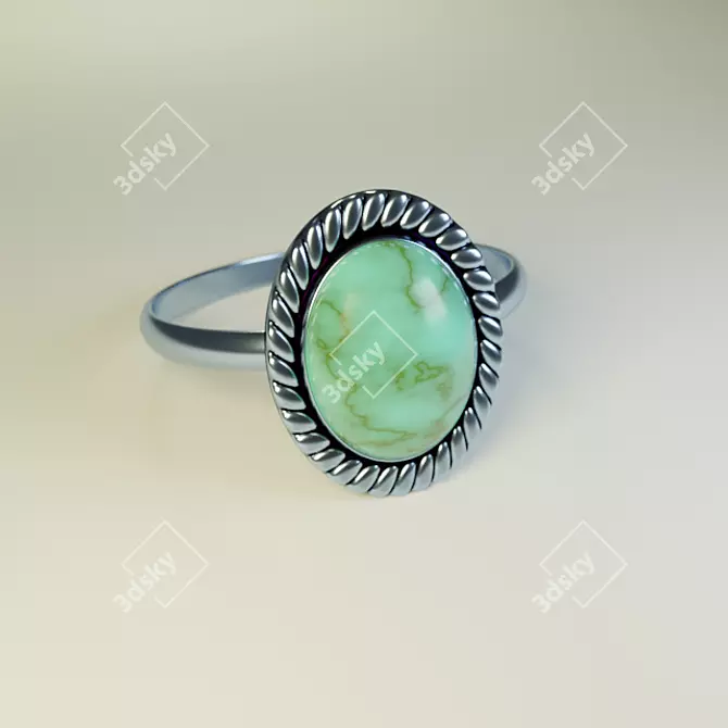 Emerald Gemstone Ring 3D model image 1