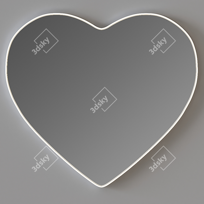 Glam LED Heart Mirror 3D model image 1