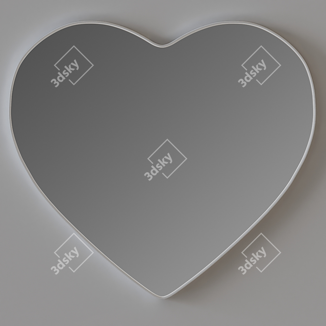 Glam LED Heart Mirror 3D model image 2