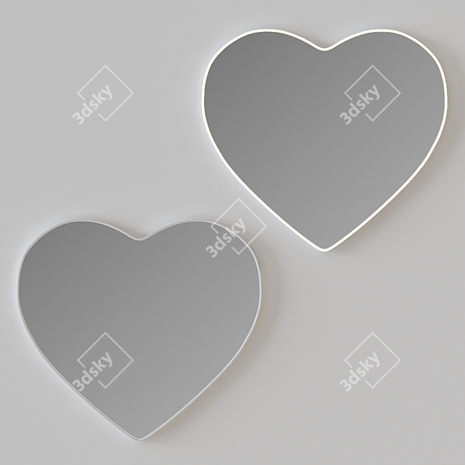 Glam LED Heart Mirror 3D model image 3