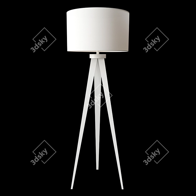 Forma Floor Lamp: White Wooden Legs 3D model image 2