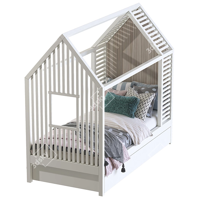 Cozy House Children's Bed 3D model image 3