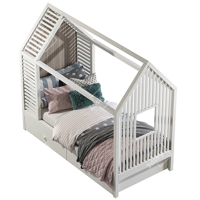Cozy House Children's Bed 3D model image 4