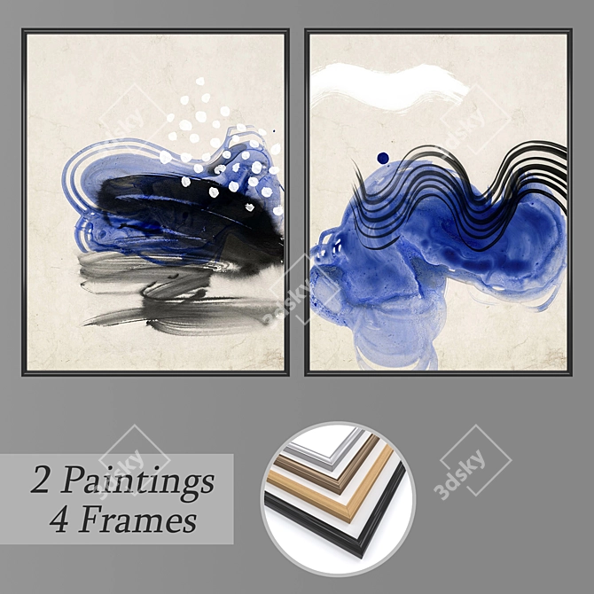  "Artisan Collection: Wall Paintings Set 3D model image 1