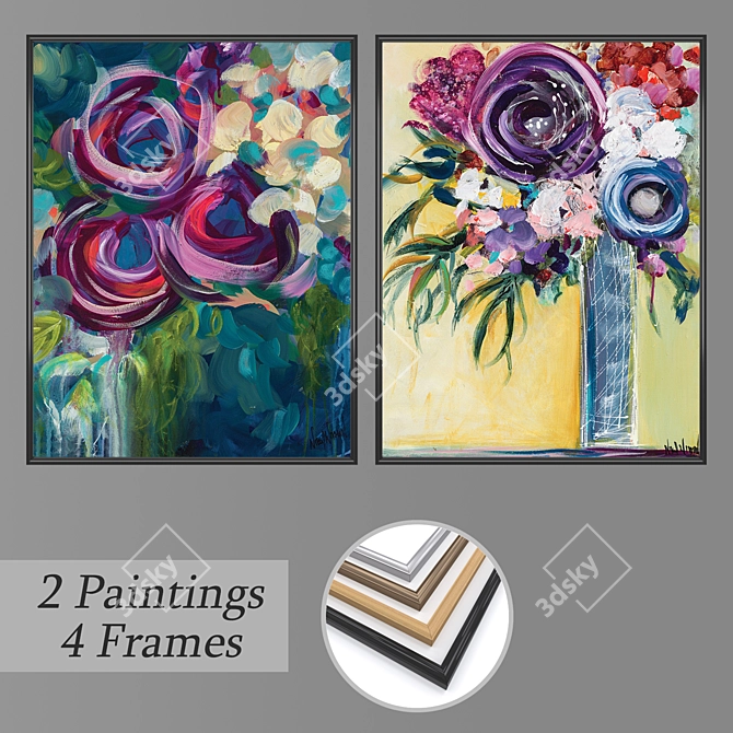 Elegant Wall Art Set 3D model image 1