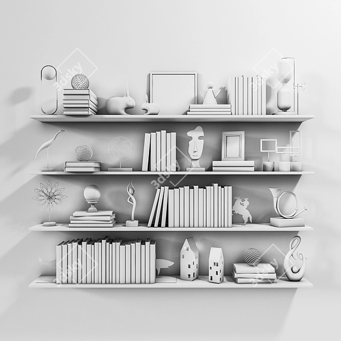 Versatile Storage Solution: 10-Shelf Unit 3D model image 4