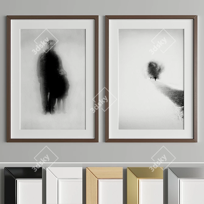 Elegant Art Frame Set 3D model image 2