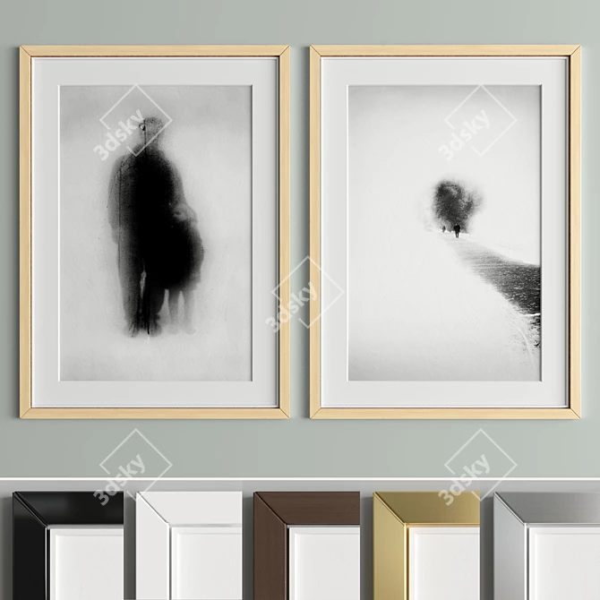 Elegant Art Frame Set 3D model image 4