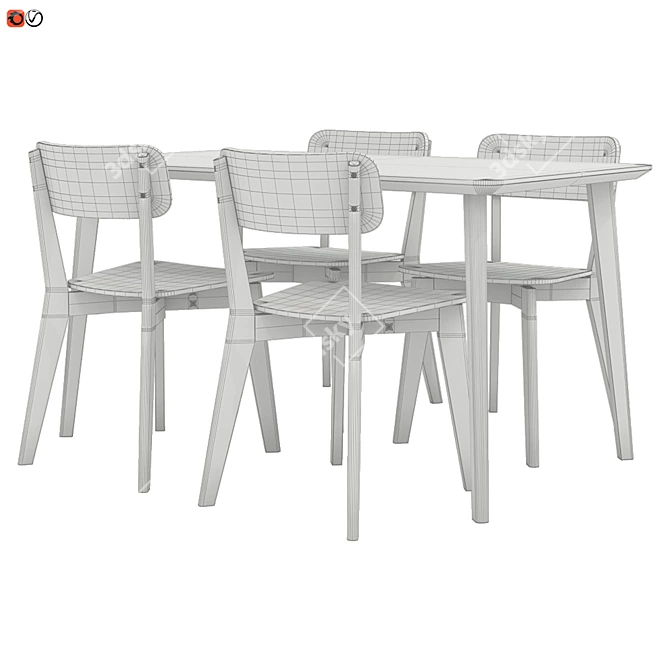 Modern Dining Set: IKEA LISABO 3D model image 2